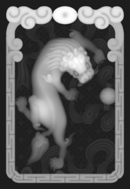 貔貅浮雕精雕灰度46牌