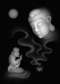 悟道佛像浮雕精雕灰度