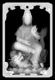 观音坐龙浮雕精雕灰度