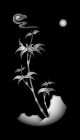 竹子浮雕精雕灰度