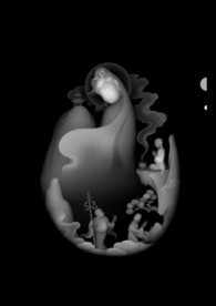 观音浮雕精雕灰度