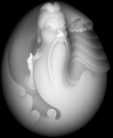 关公浮雕精雕灰度