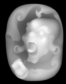 达摩浮雕精雕灰度46牌