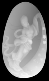 仙女散花浮雕精雕灰度