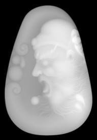 钟馗浮雕精雕灰度玉雕