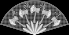 斧头五福临门浮雕精雕灰度