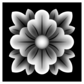 方形洋花精雕灰度