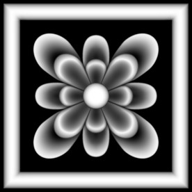 方形洋花精雕灰度