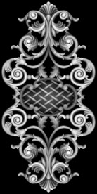 洋花线条精雕灰度