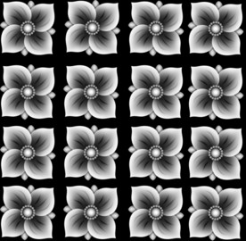 四叶草洋花门上花精雕灰度