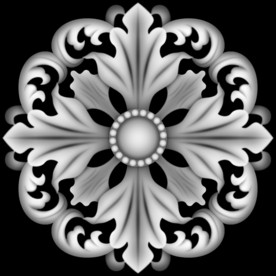 圆形门上洋花精雕浮雕灰度