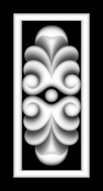 楼梯方块形洋花精雕浮雕灰度