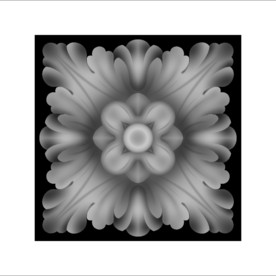方块洋花精雕浮雕灰度