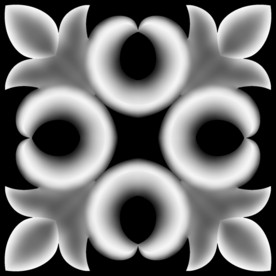 方块洋花精雕灰度浮雕