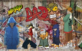 潮流嘻哈涂鸦装饰画背景墙