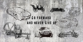 手绘汽车主题装饰画背景墙