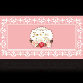 裸色花卉婚礼舞台迎宾签到背景