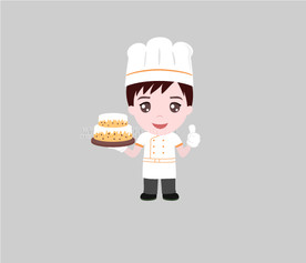 可爱男孩面点师卡通形象