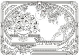 牡丹 葡萄 花瓶