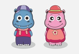 河马卡通吉祥物