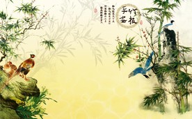 竹报平安电视背景墙