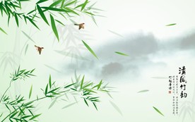 清风竹韵电视背景墙