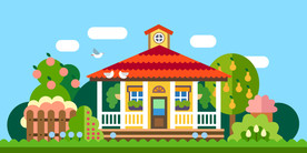 卡通房屋