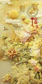 家和富贵玉雕玄关背景