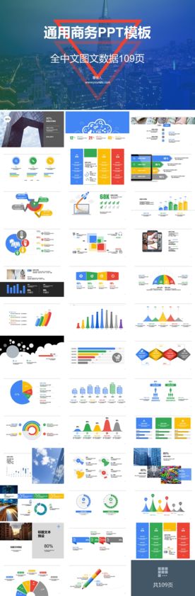 中文通用商务图表报告PPT模板