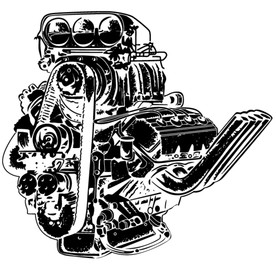 汽车发动机矢量图素材