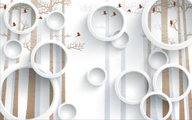 现代简约欧式圆圈电视背景墙