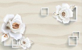 现代简约玫瑰电视背景墙