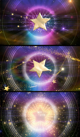 旋转的五角星光点特效视频