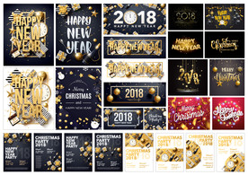 黑金圣诞矢量素材