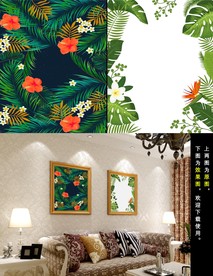 手绘热带植物装饰画挂画