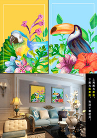 热带植物动物装饰画