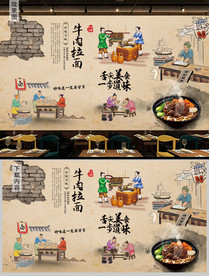 兰州牛肉拉面背景墙