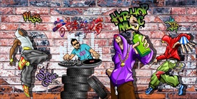 潮流个性装饰画背景墙