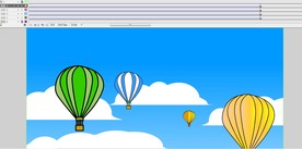 飘动的热气球动画13秒上升