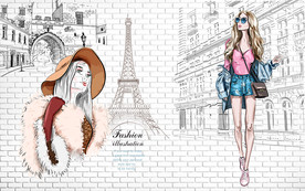 时尚美女背景墙