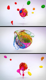 彩色油墨汇集散开动感视频