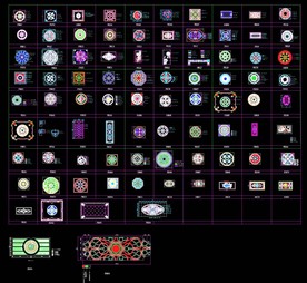 水刀花纹设计CAD图集