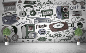 音乐涂鸦背景墙