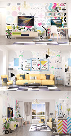 后现代孟菲斯风格客厅