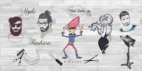 高清巨幅美容美发装饰画背景墙