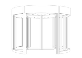 cad两翼旋转门线框图