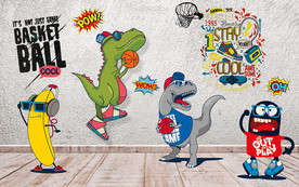 时尚动物卡通背景墙