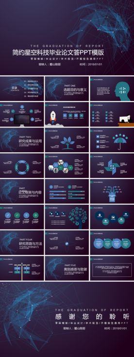 简约星空科技毕业论文答辩PPT