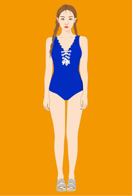 矢量时尚泳衣美女