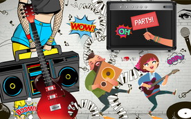 音乐聚会背景墙